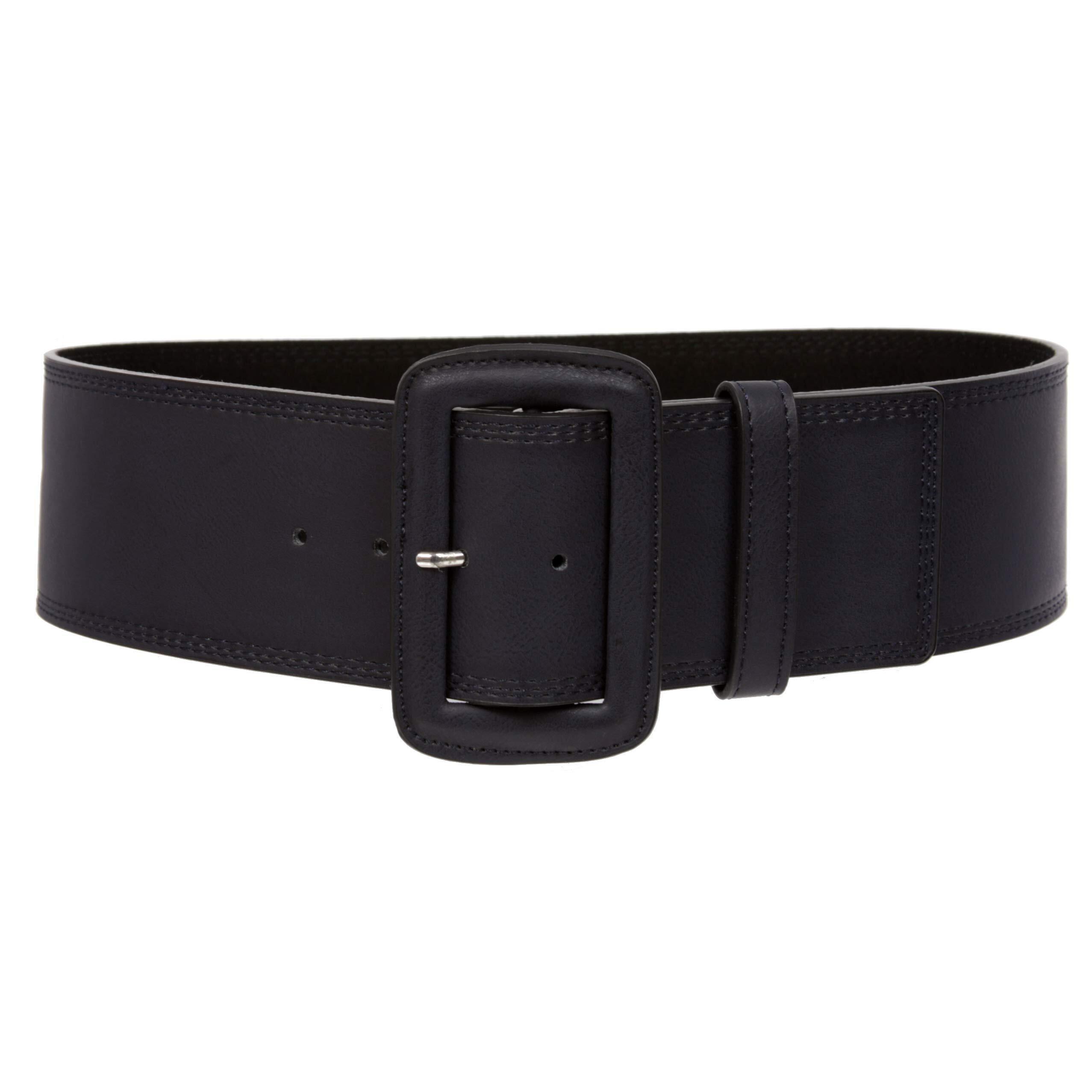 5243 Womens 3 Wide High Waist Fashion Stitch Rectangular Leather Belt
